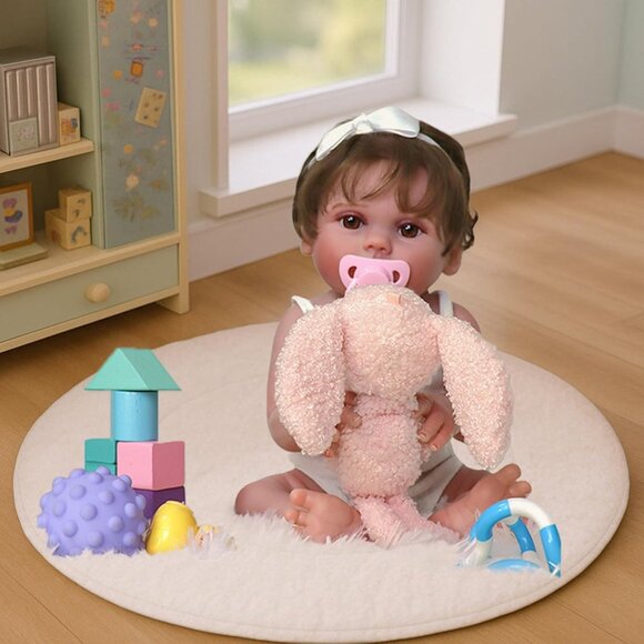 🆕18inch Full Vinyl Body Newborn Baby Doll Poseable Limbs Lucy Girl Reborn Baby - Picture 2 of 6